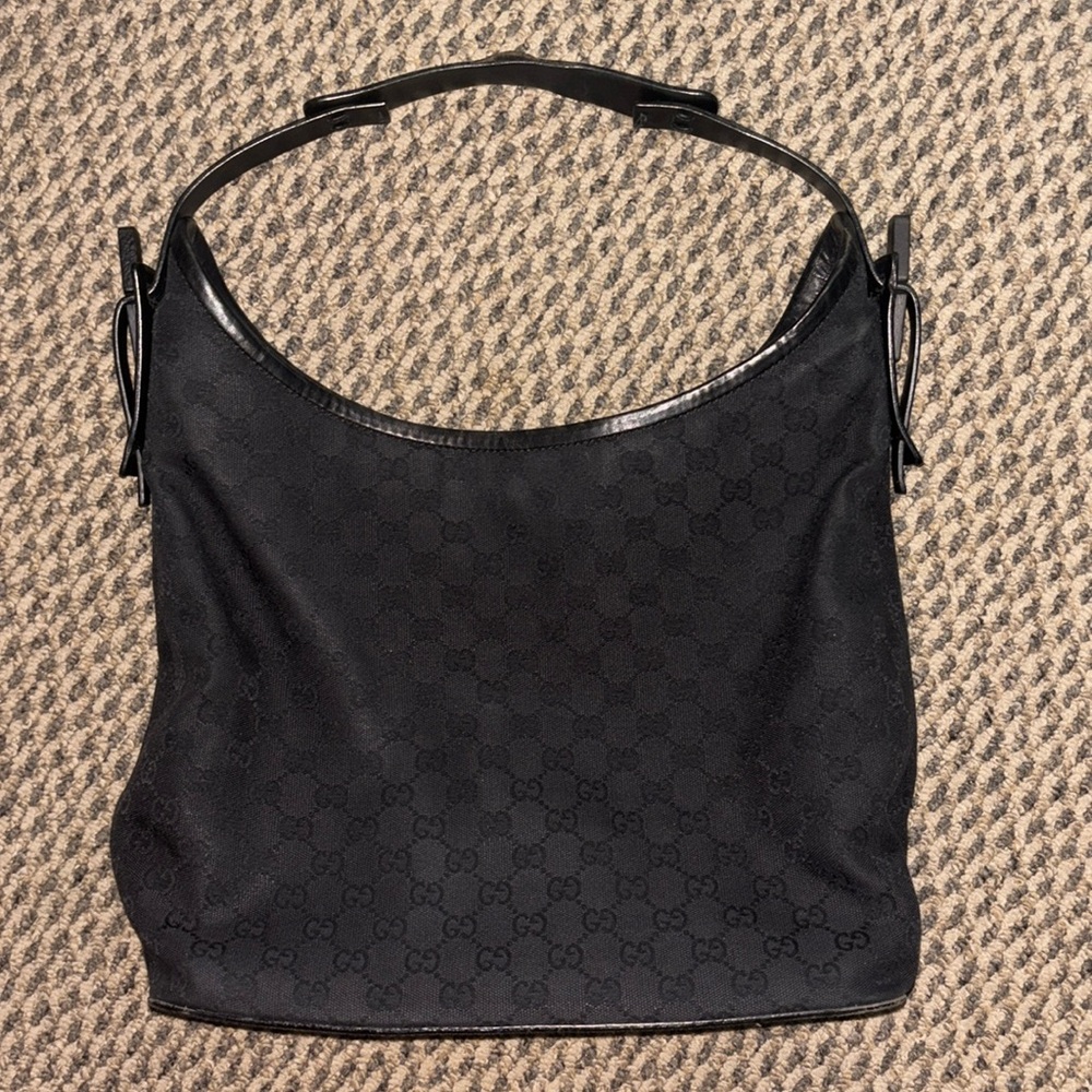 Gucci Black Hobo Cloth Handbag